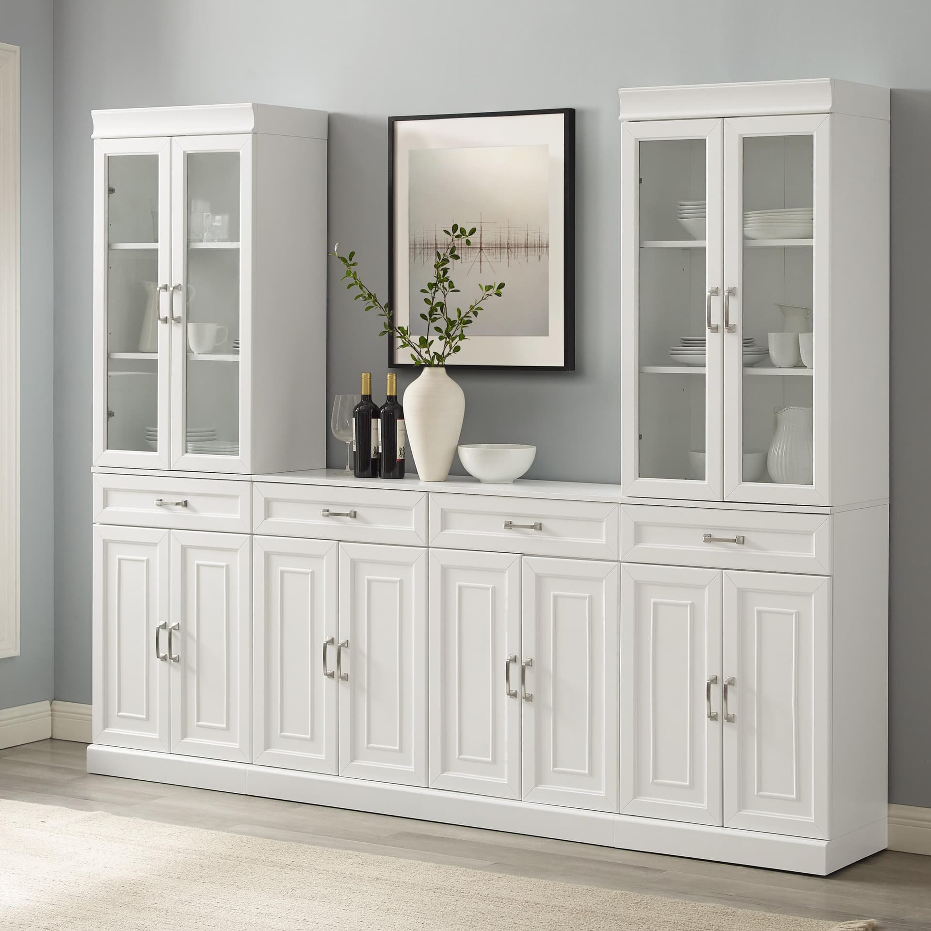 Stanton 3-Piece Sideboard And Glass Door Pantry Set
