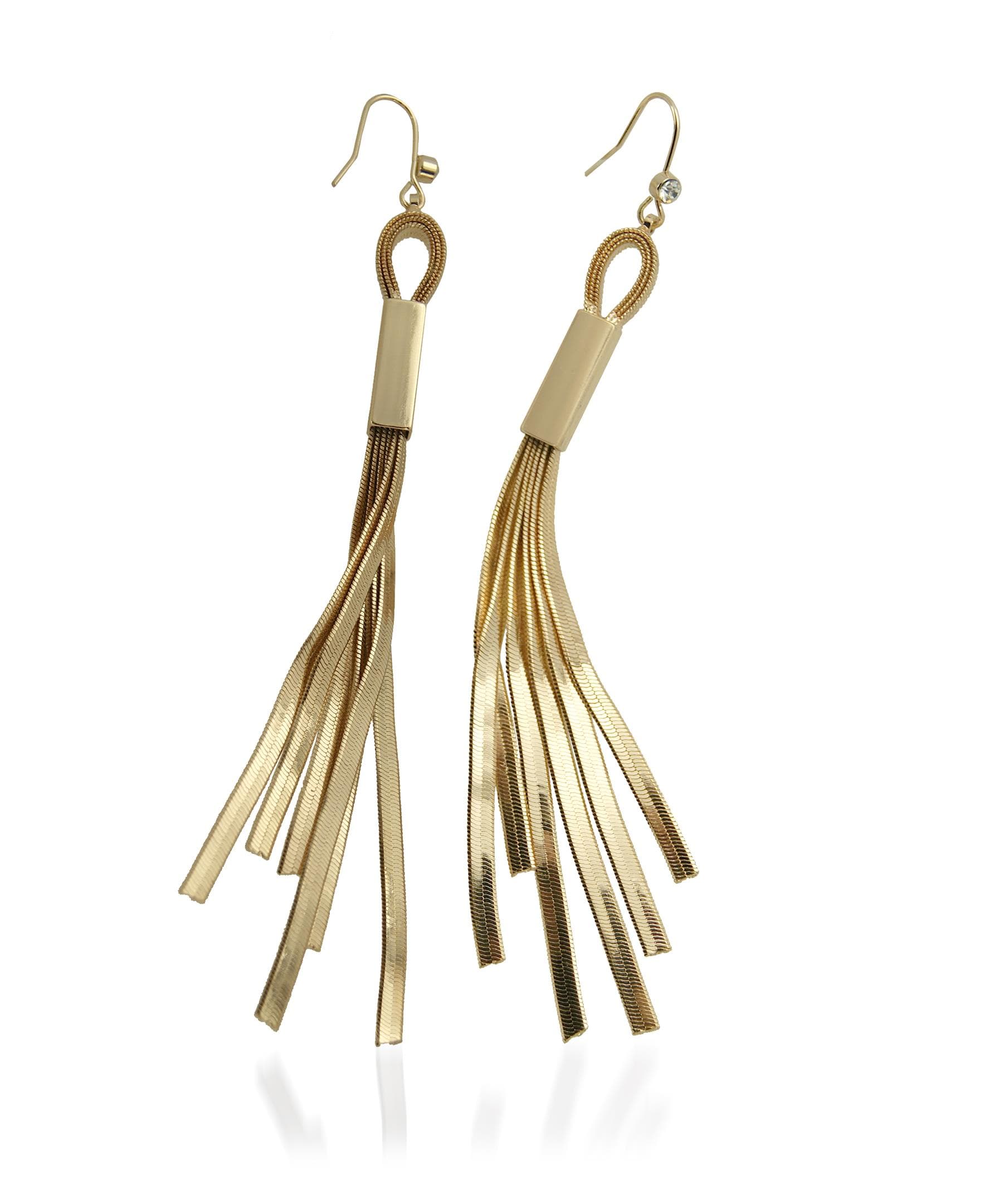 Linear Fishhook Earring- Gold Tone