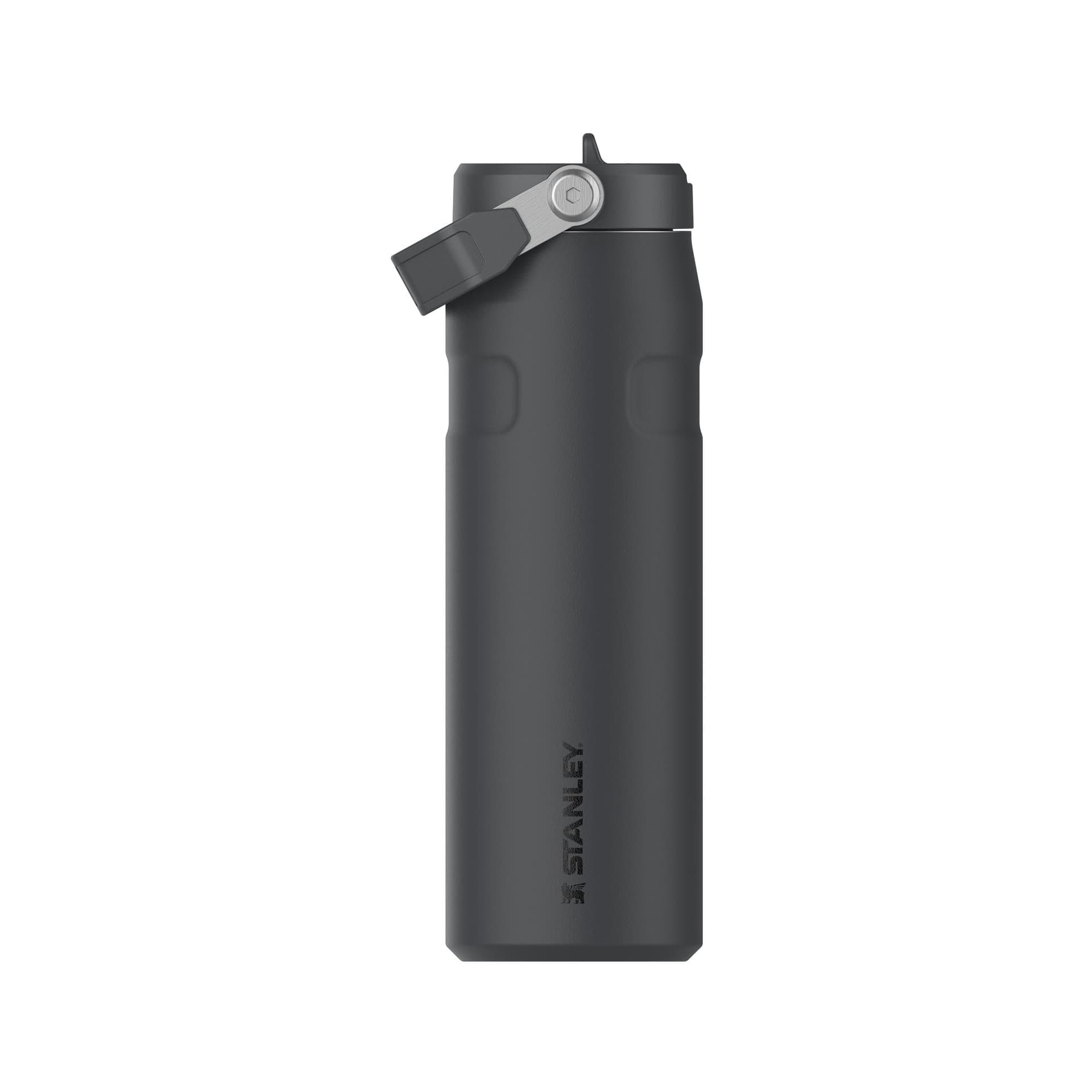 The IceFlow Bottle with Flip Straw Lid 24oz - Black
