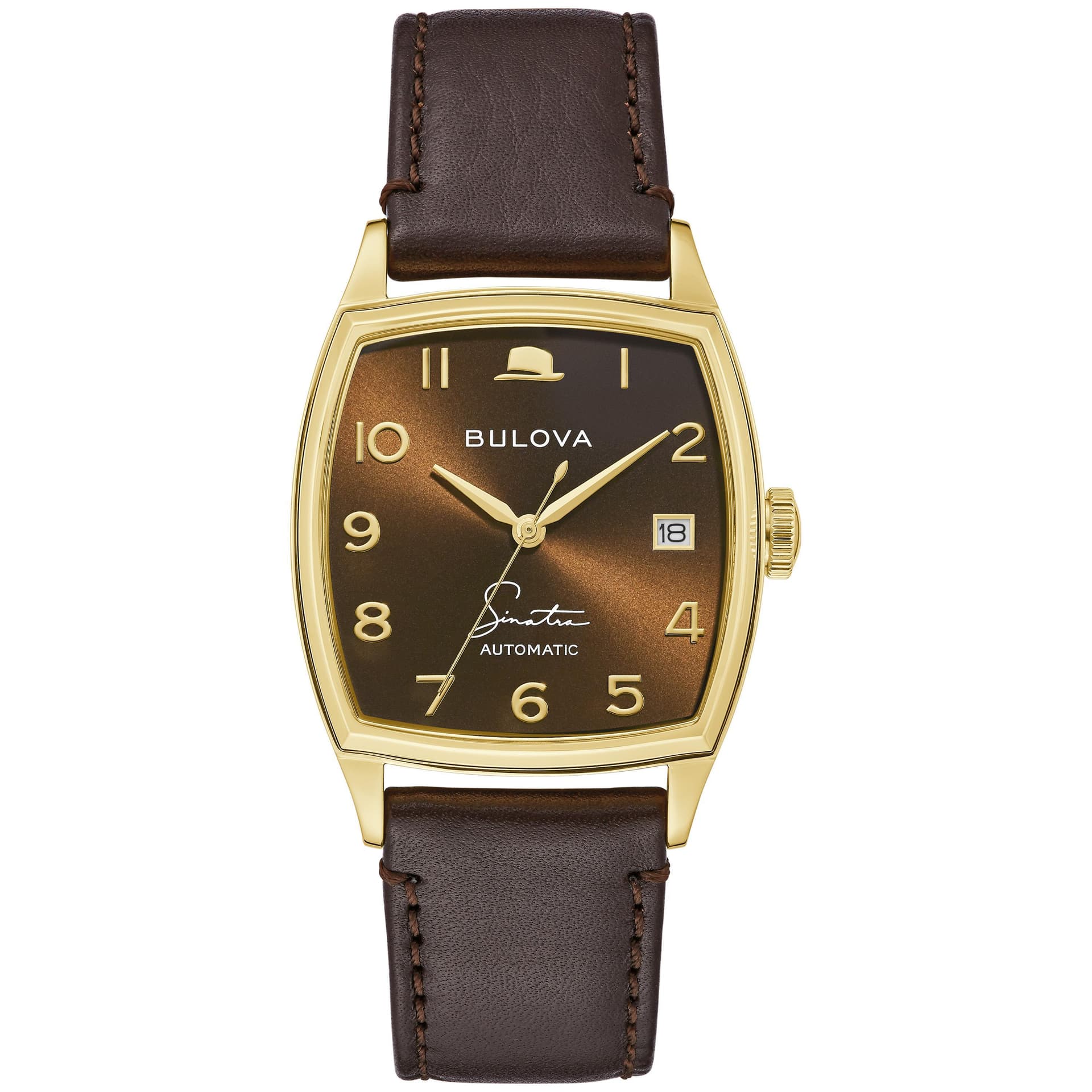 Frank Sinatra Men's Brown Leather Strap Watch