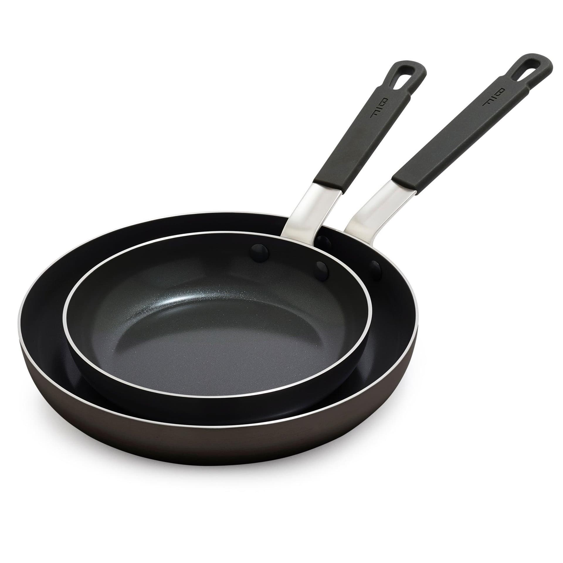 Professional Ceramic Nonstick Aluminum 2pc Frypan Set Black