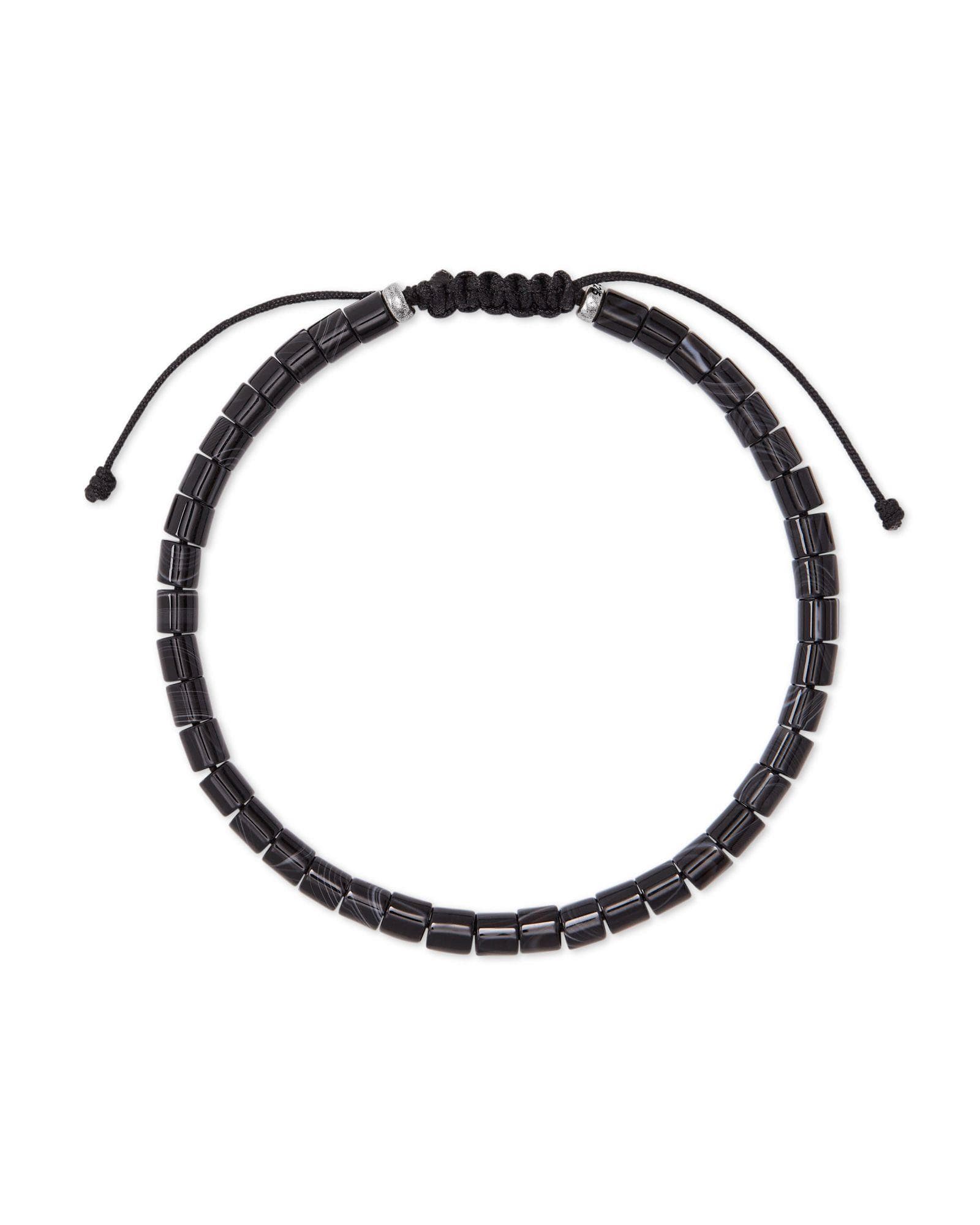 Grey Beaded Men's Bracelet