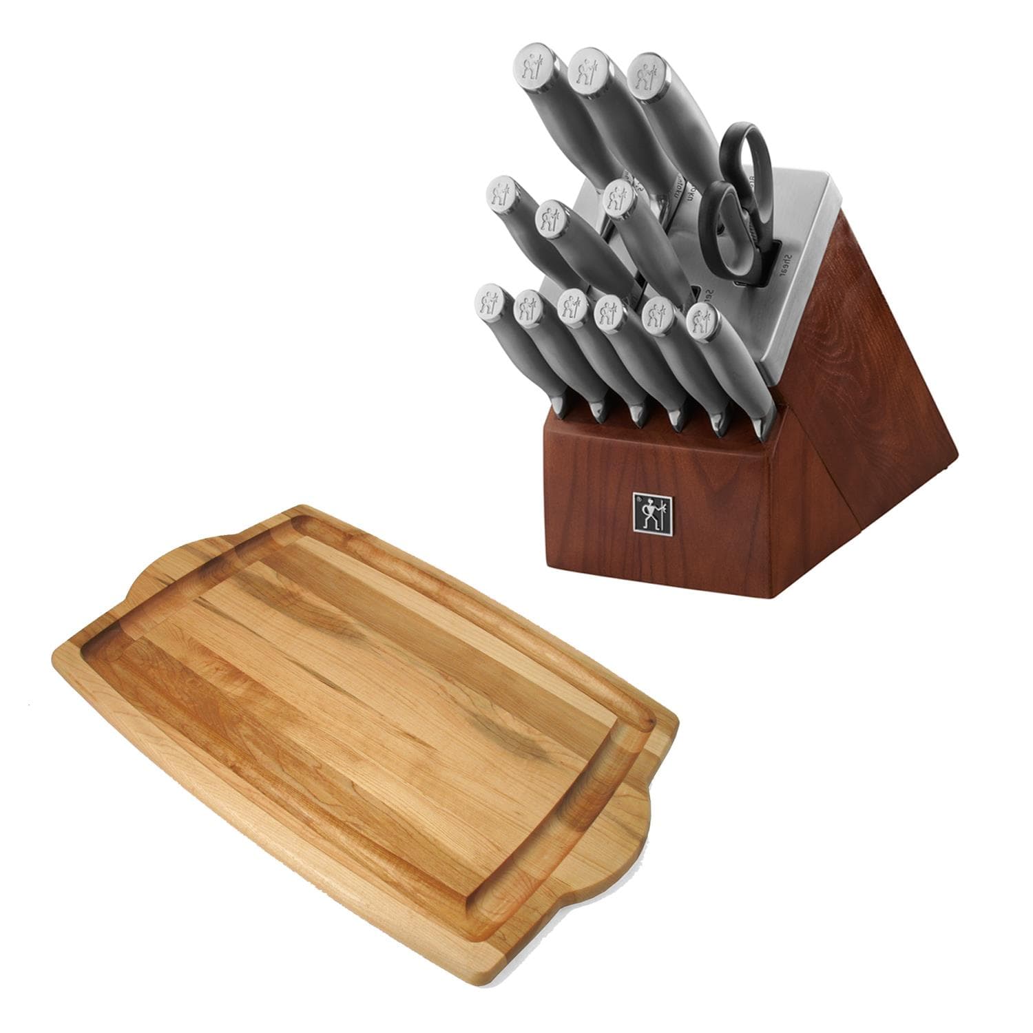 Modernist 14-Piece Self-Sharpening Knife Block Set plus Farmhouse Carver Package