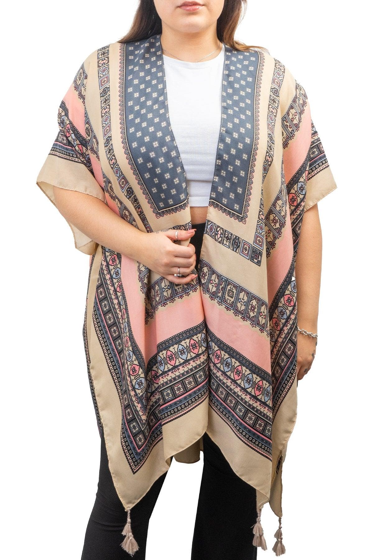 Abstract Geo Print Kimono