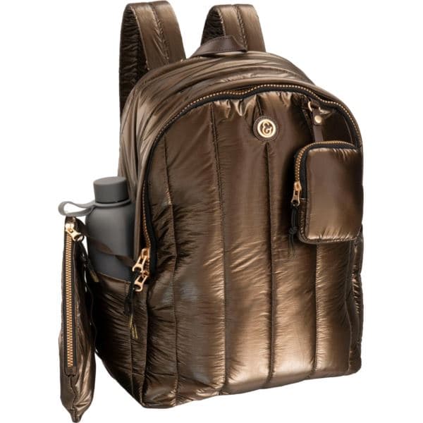 Metallic Quilted Backpack Size 18"
