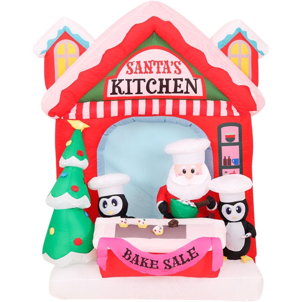 7-Ft. Tall Pre-Lit Inflatable Santa's Kitchen