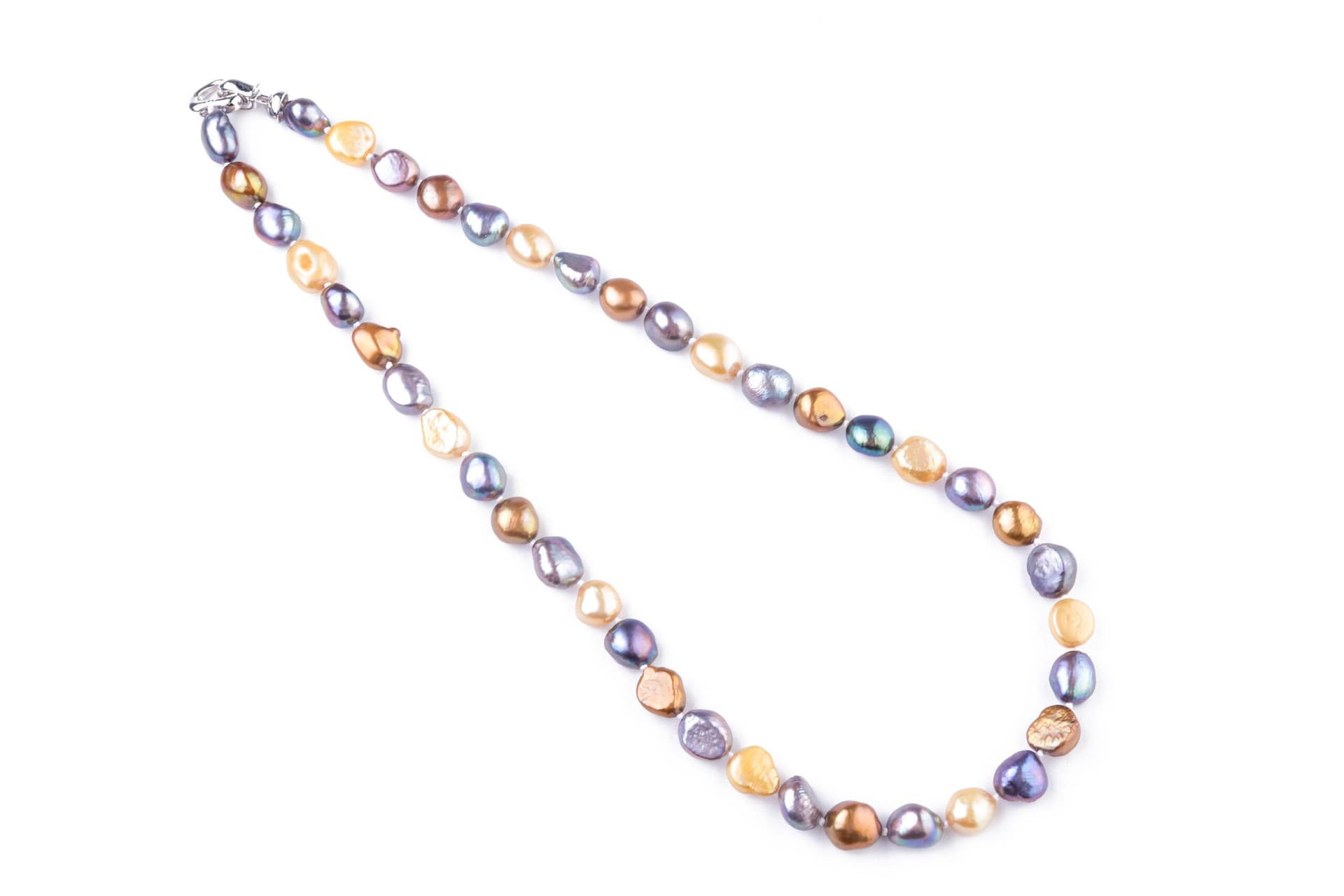 19-1/2" Multicolor Baroque Nugget Pearl Necklace