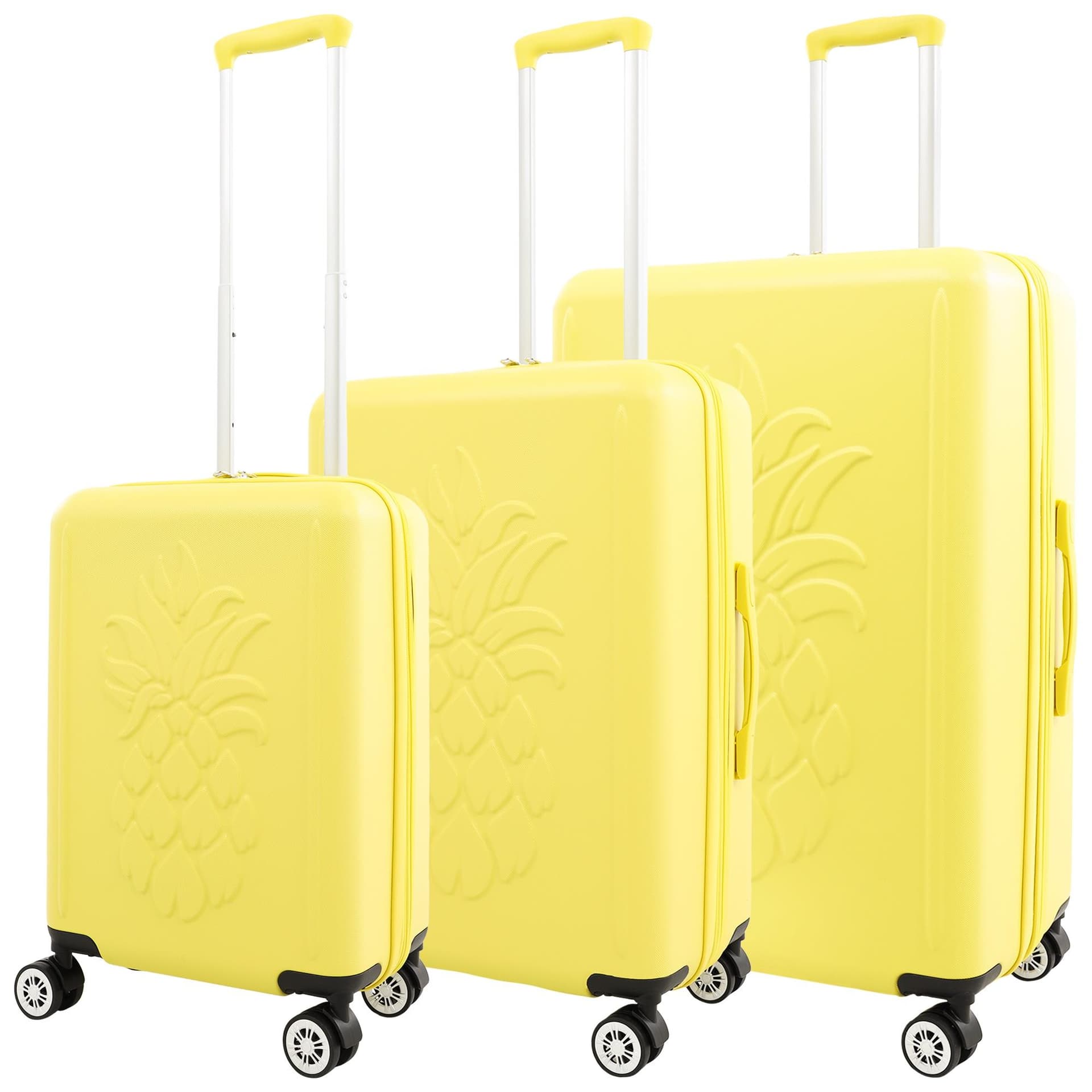 3D Pineapple Hardside Luggage Set Size 3 Pieces