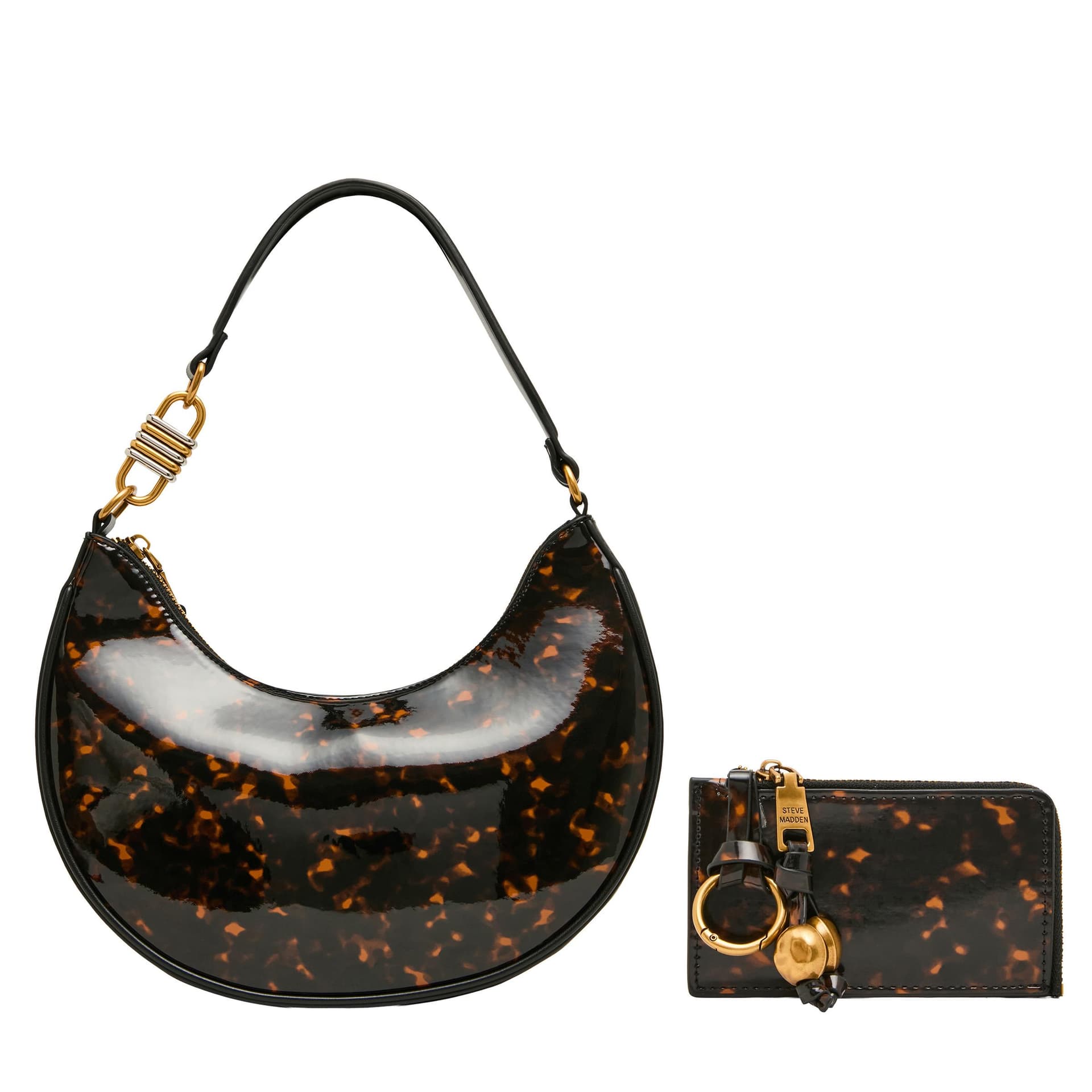 LOHAN Shoulder Bag & SOLEA Card Case 2pc Set - Tortoise