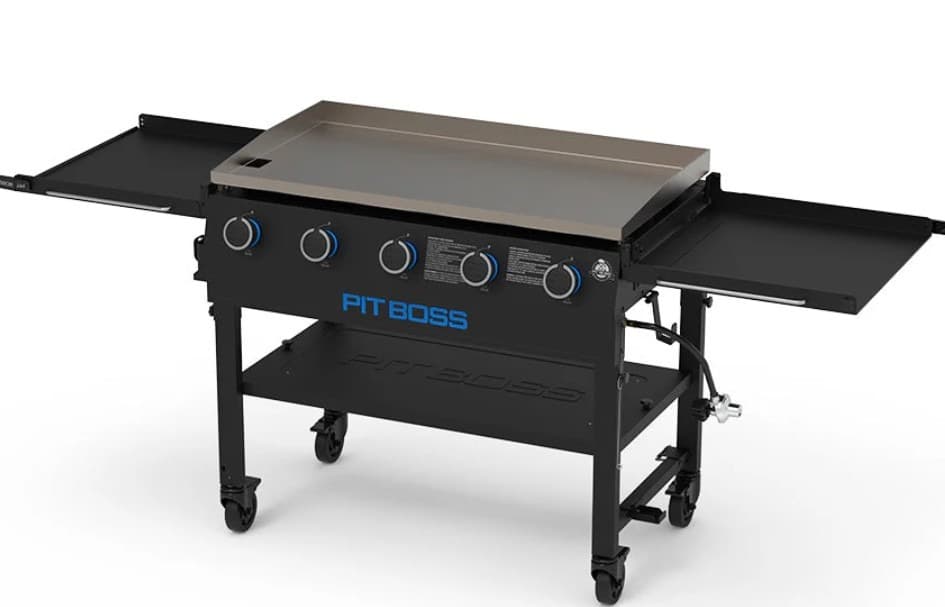 5 BURNER GAS GRIDDLE w/ FOLDING SIDE SHELVES (PB5BGD1)