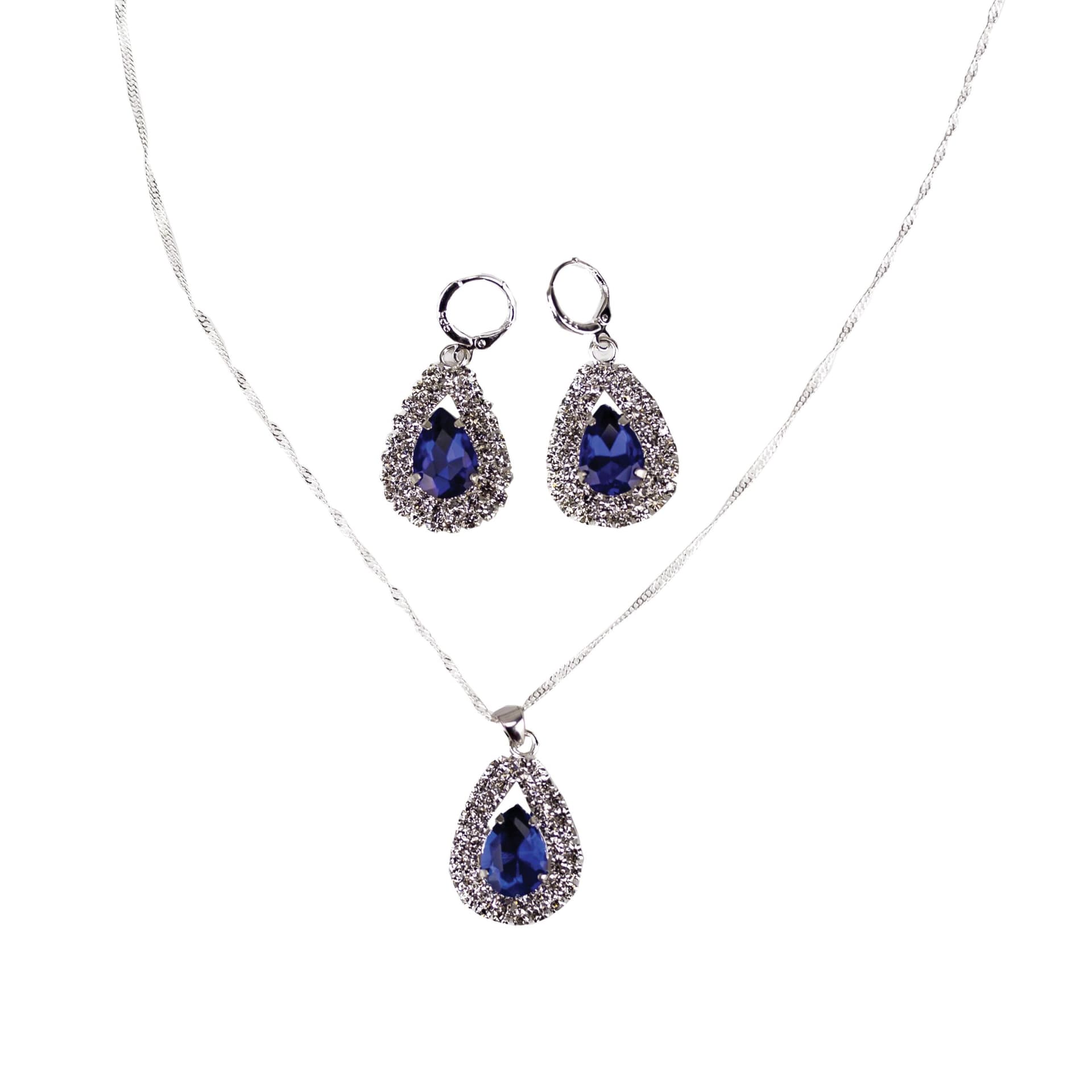 Sapphire Teardrop Jewelry Set