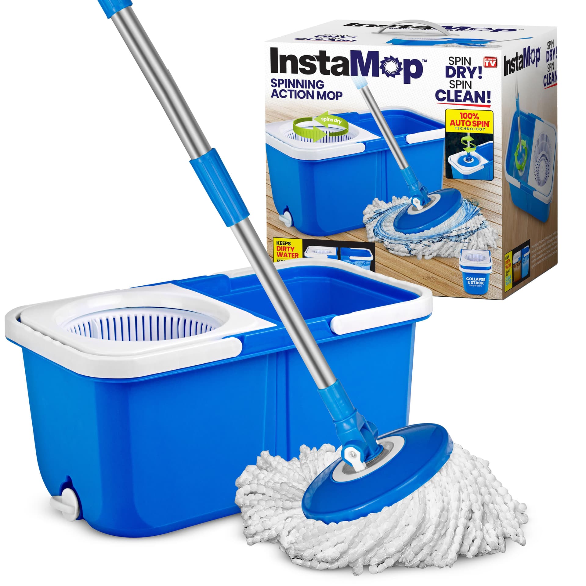 Spinning Action Mop with Mop Base/Basket