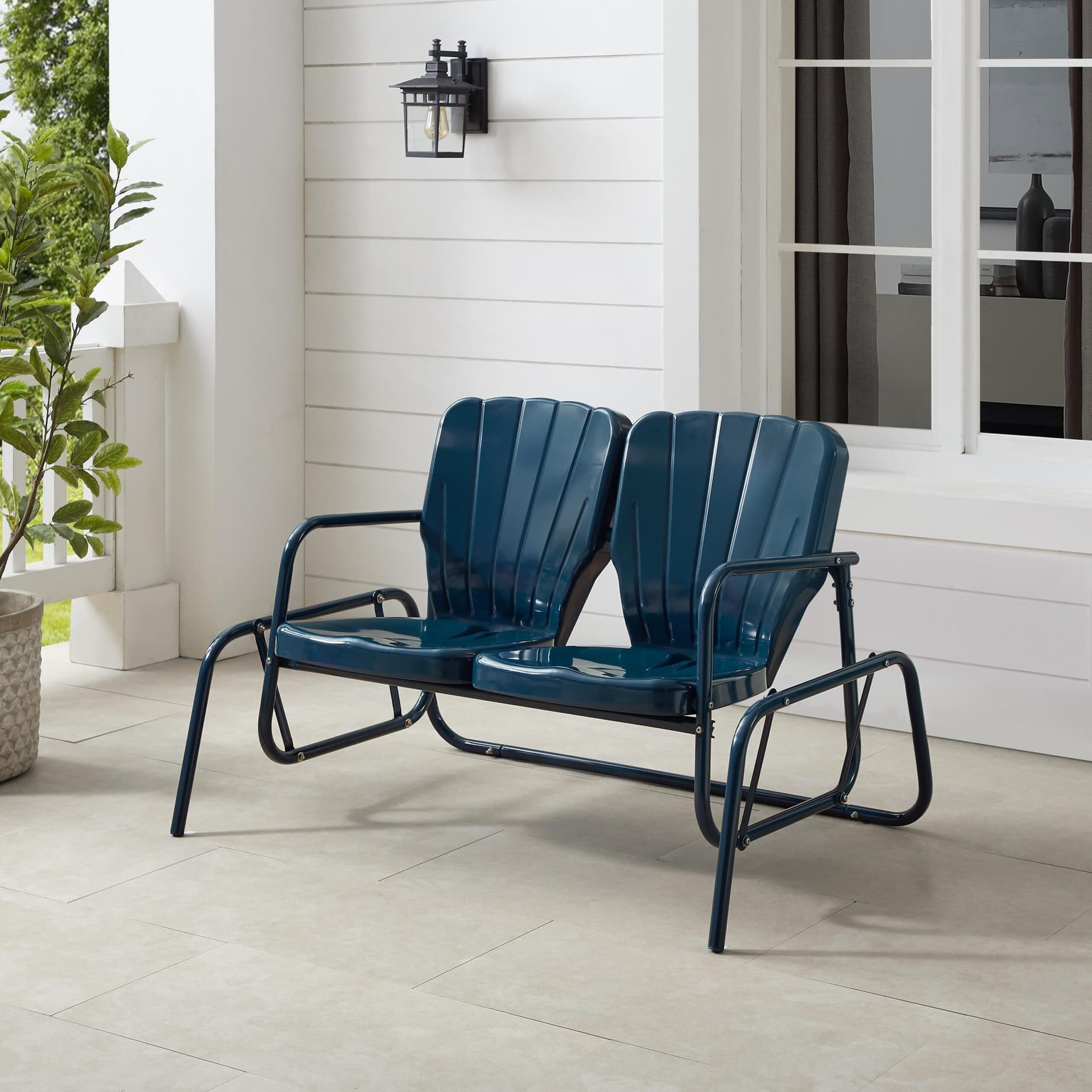 Ridgeland Retro Outdoor Loveseat Glider
