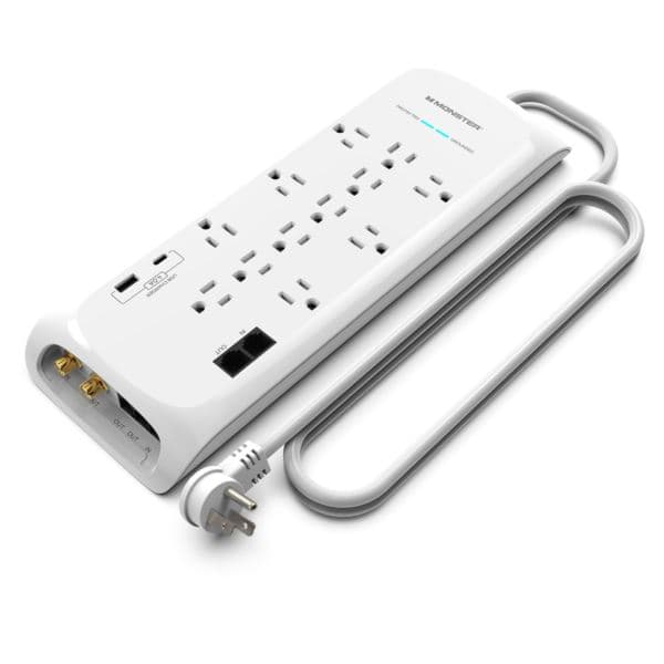 Monster Power Strip/Surge Protector 6 Ft - White