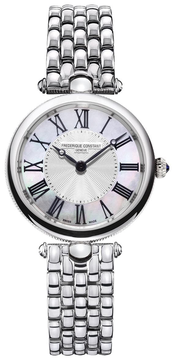 Ladies FC Classic Quartz Silver-Tone Stainless Steel Bracelet watch, White dial