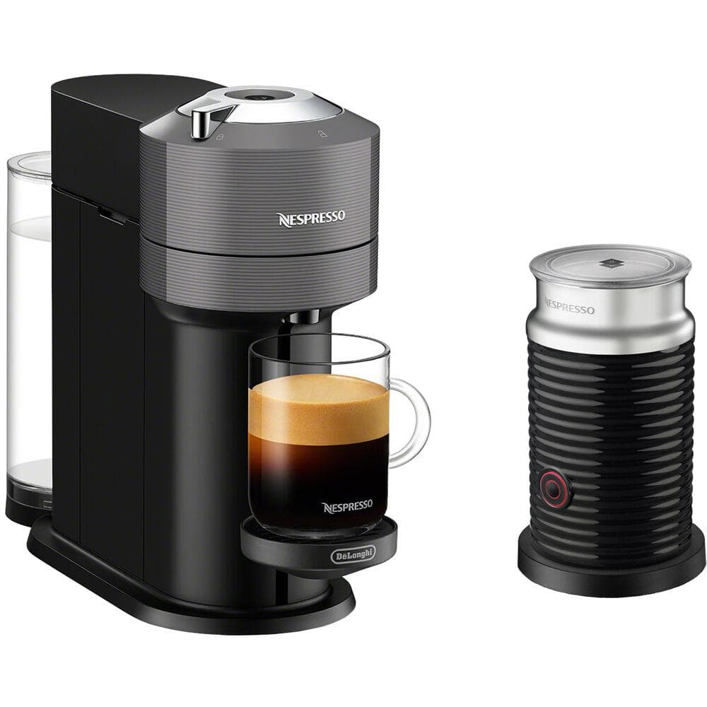 Vertuo Next Premium Coffee and Espresso Maker in Gray plus Aeroccino3 Milk Frother in Black