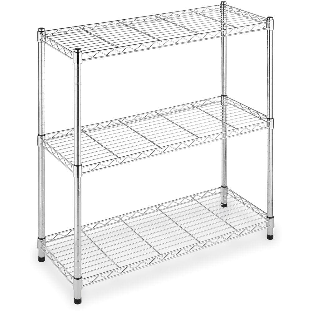 Supreme 3-Tier Shelving with 350 LB Weight Capacity per Shelf, 36-In. H x 36-In. W x 14-In. D, Chrom