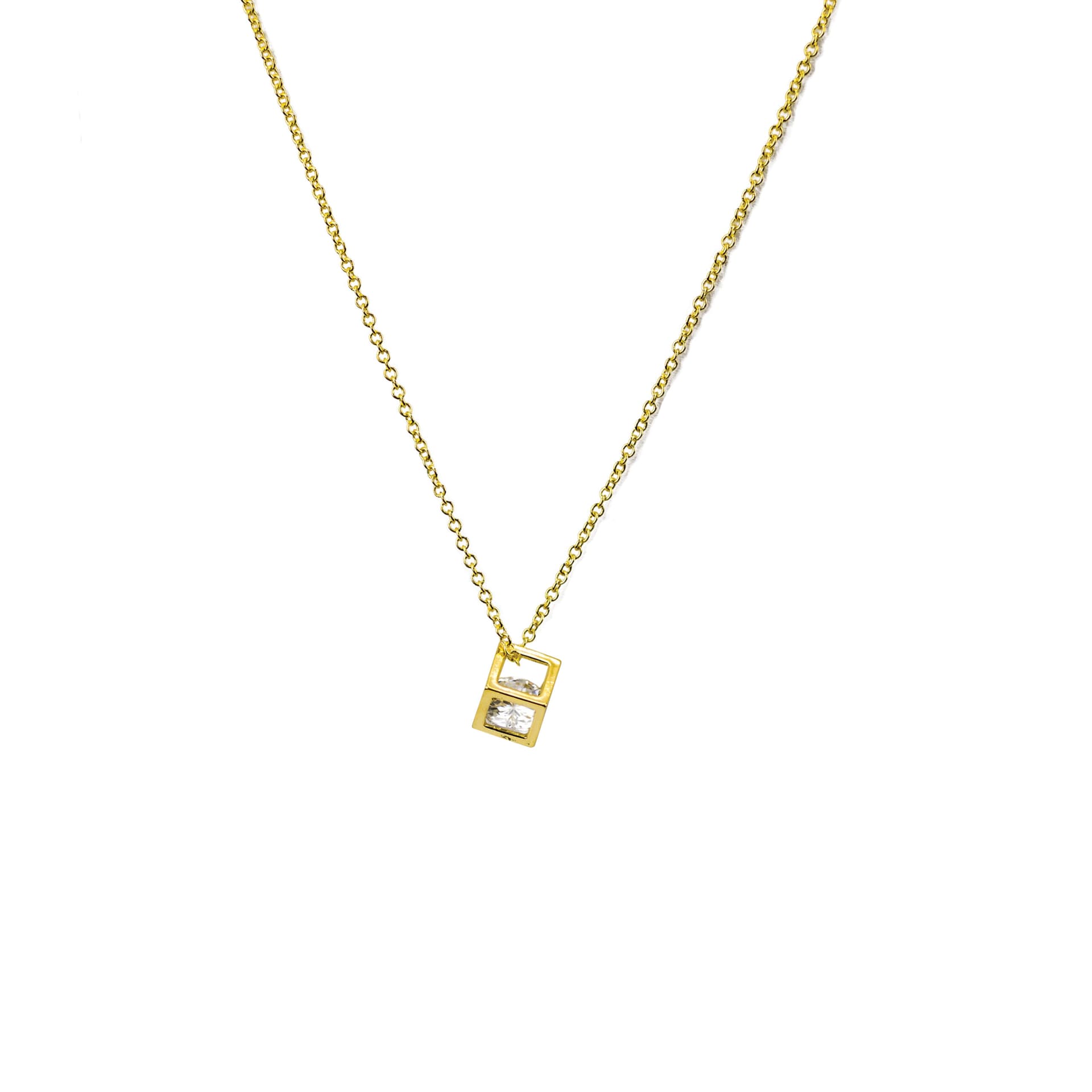Diamante Dangling CZ Pendant in Gold