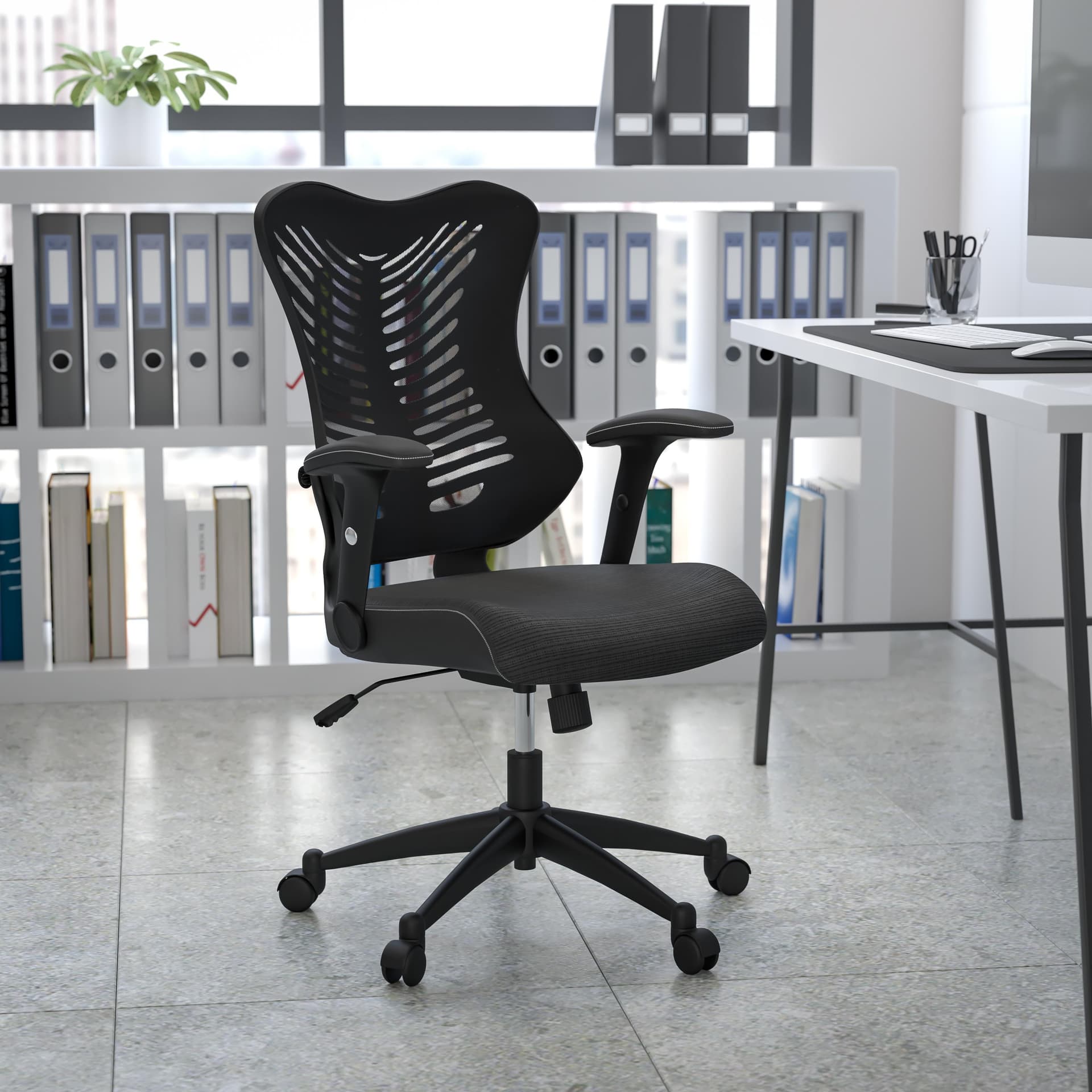 High Back Designer Black Mesh Executive Ergonomic Chair with Adjustable Arms