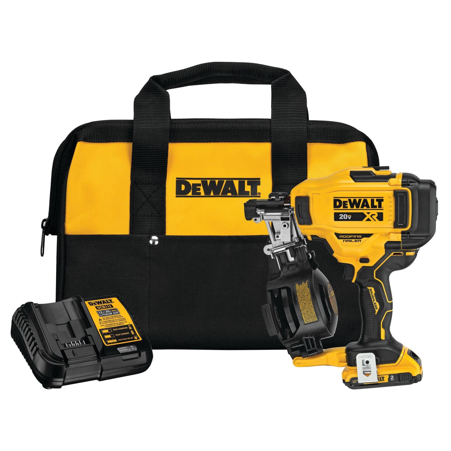 20V MAX 15-Degree Cordless Coil Roofing Nailer Kit