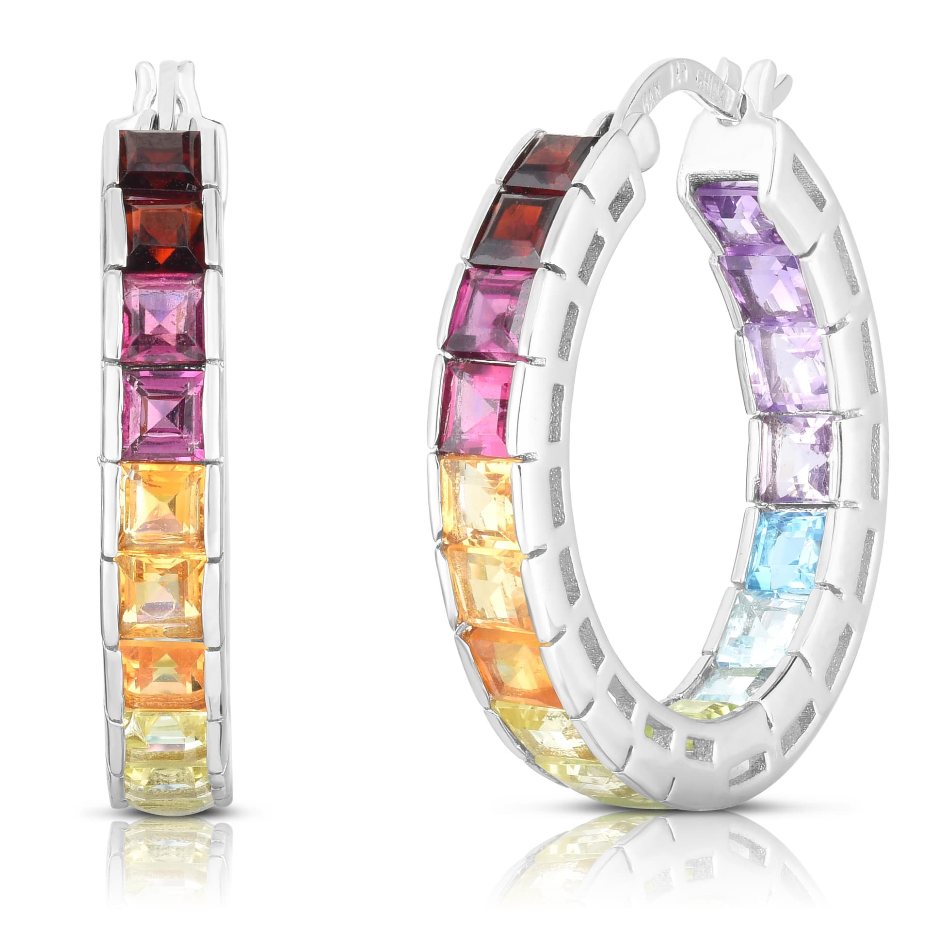 Inside-Out Gemstone Hoops