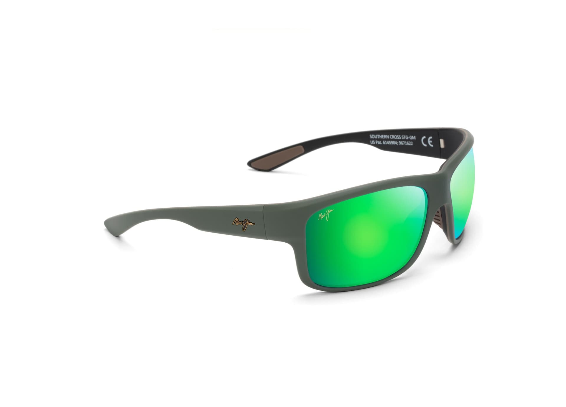 Southern Cross Polarized Sunglasses Matte Khaki Frame MAUIGreen Lens