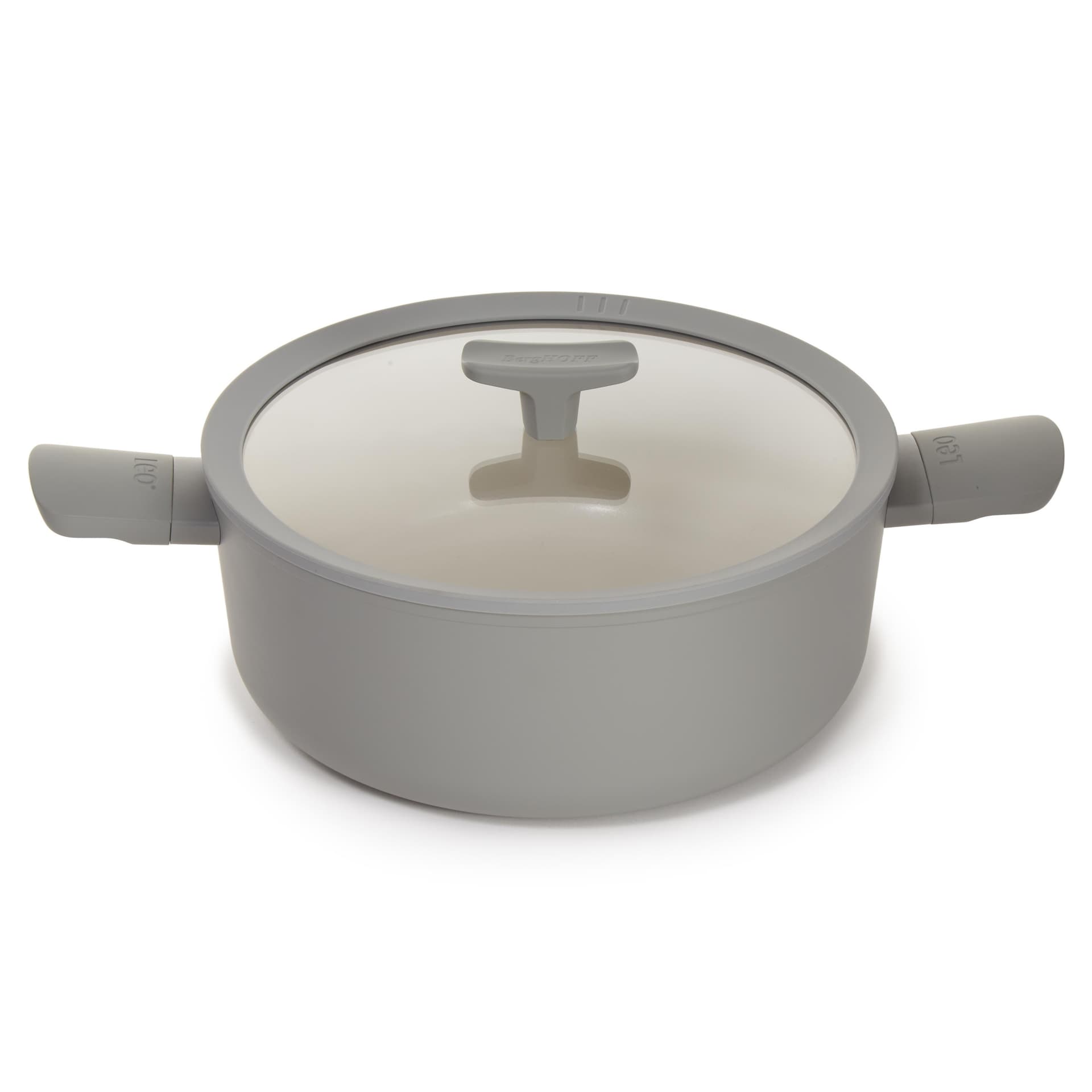 Leo Balance NS Ceramic Stockpot 11", 6.5qt. With Glass Lid, Recycled Aluminum, Moonmist