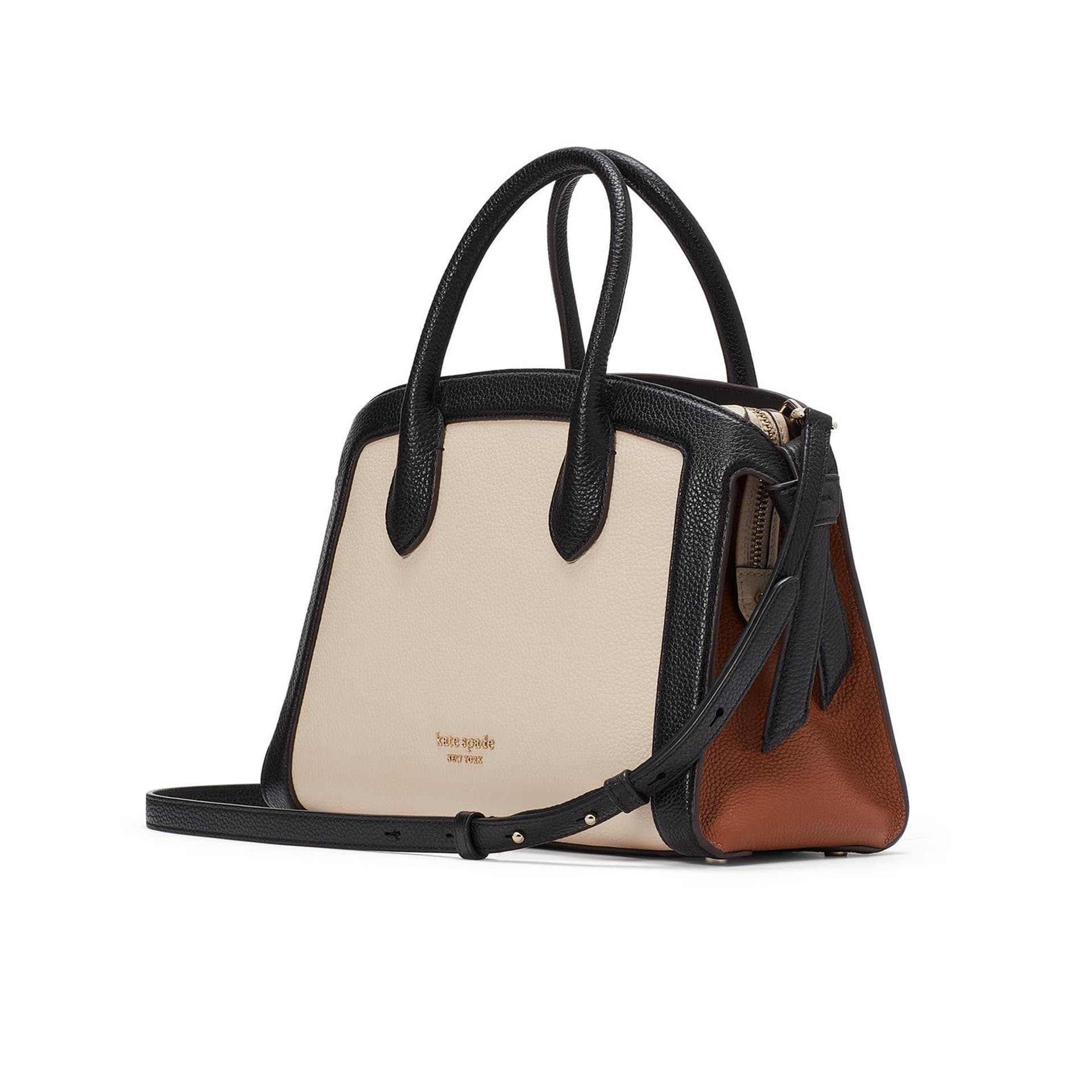 Knott Colorblocked Medium Zip Top Satchel - Allspice Cake Multi