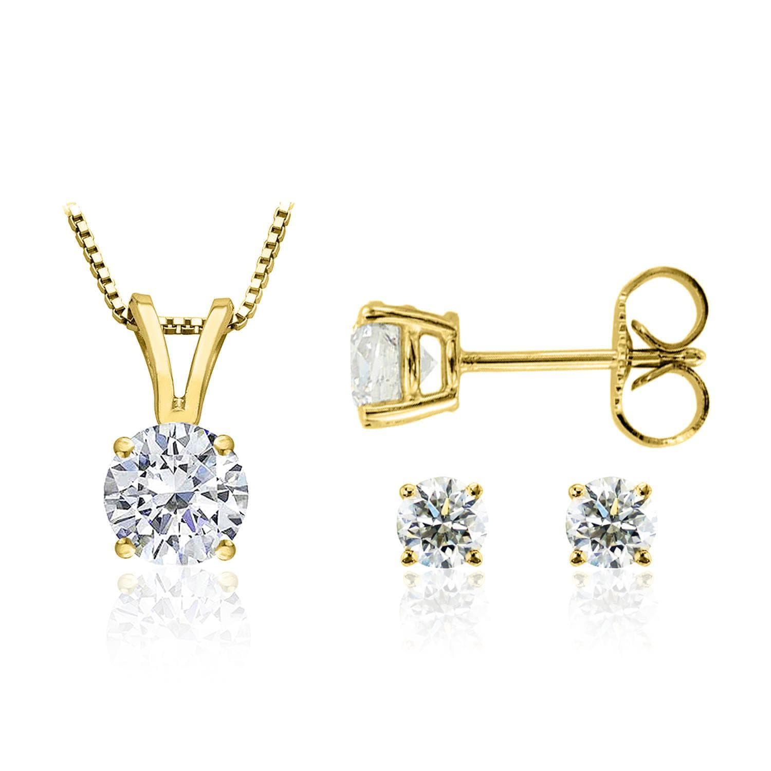 Certified PARIKHS Round Prestige Diamond Set 14K Yellow Gold 0.25ct IJ Color, SI1 Clarity
