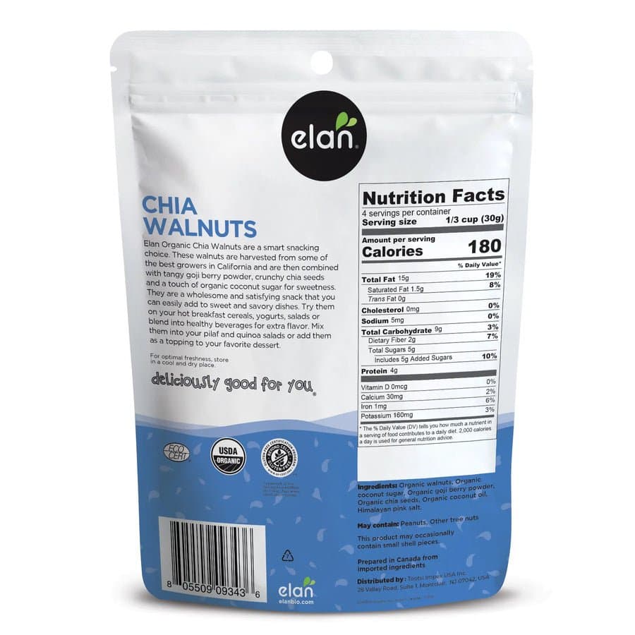 Chia Walnuts, Organic, Elan - Country Life Natural Foods