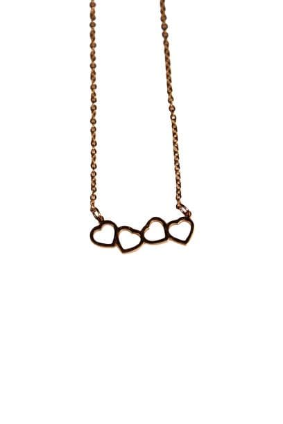 Gold over Stainless Steel 4 Heart Shaped Designed Pendant