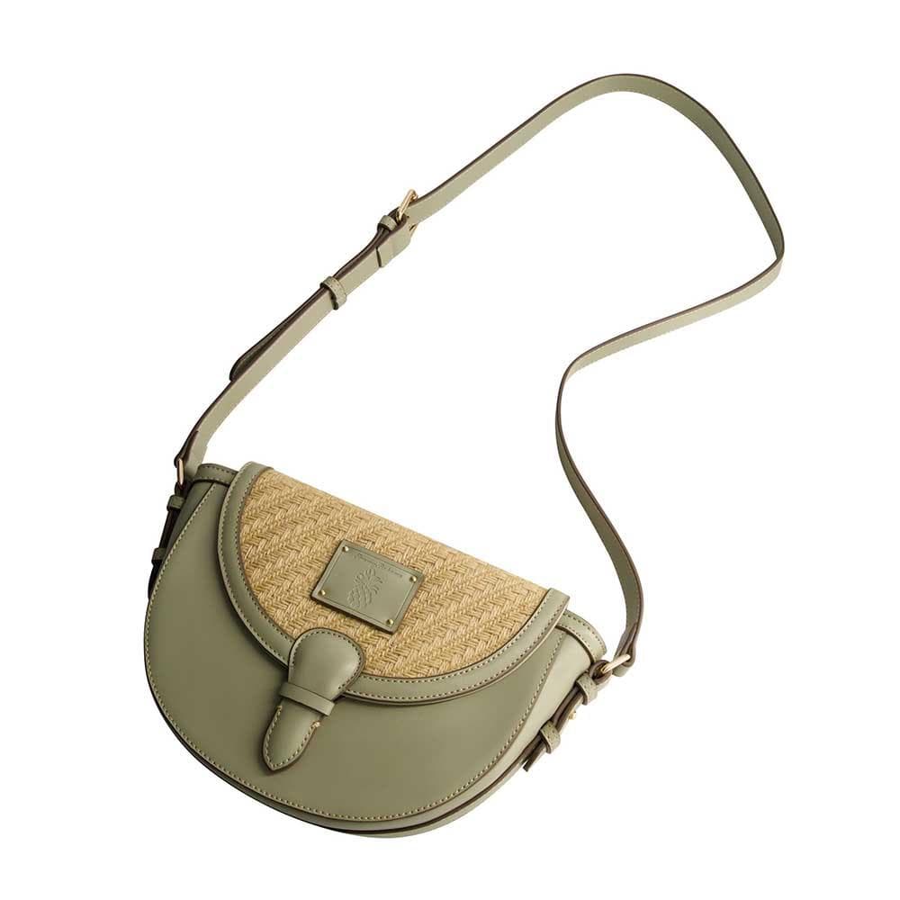 Raffia Crossbody Flap Bag