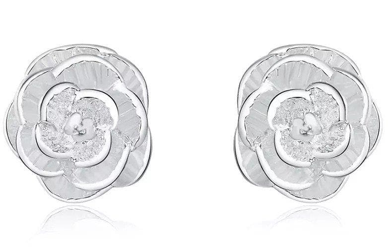 Flower Earrings in Silver