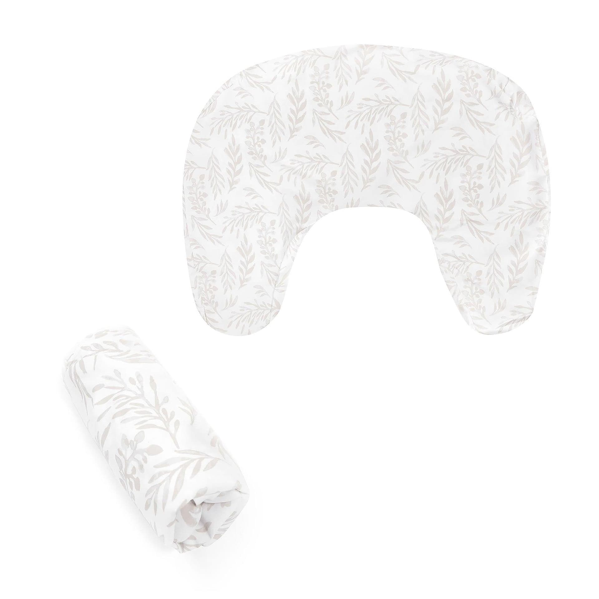Boppy New Nursing Pillow Cotton Cover Beige Foliage