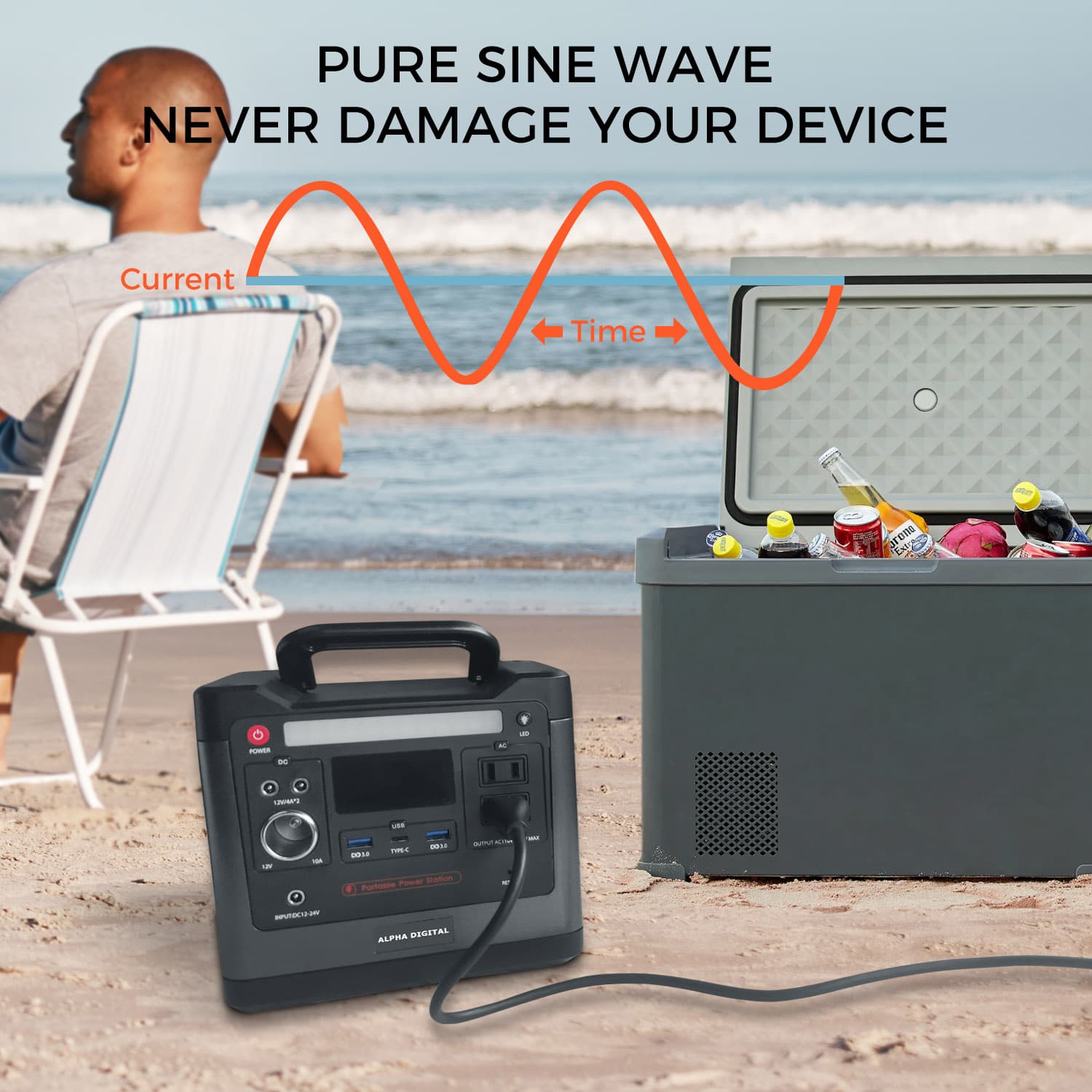 320W Portable Power Station, 298Wh/93120mAh, For Outdoors, Emergencies, Backup Power Backup, Campouts, Flashlight, Various Charging Ports/Outlets