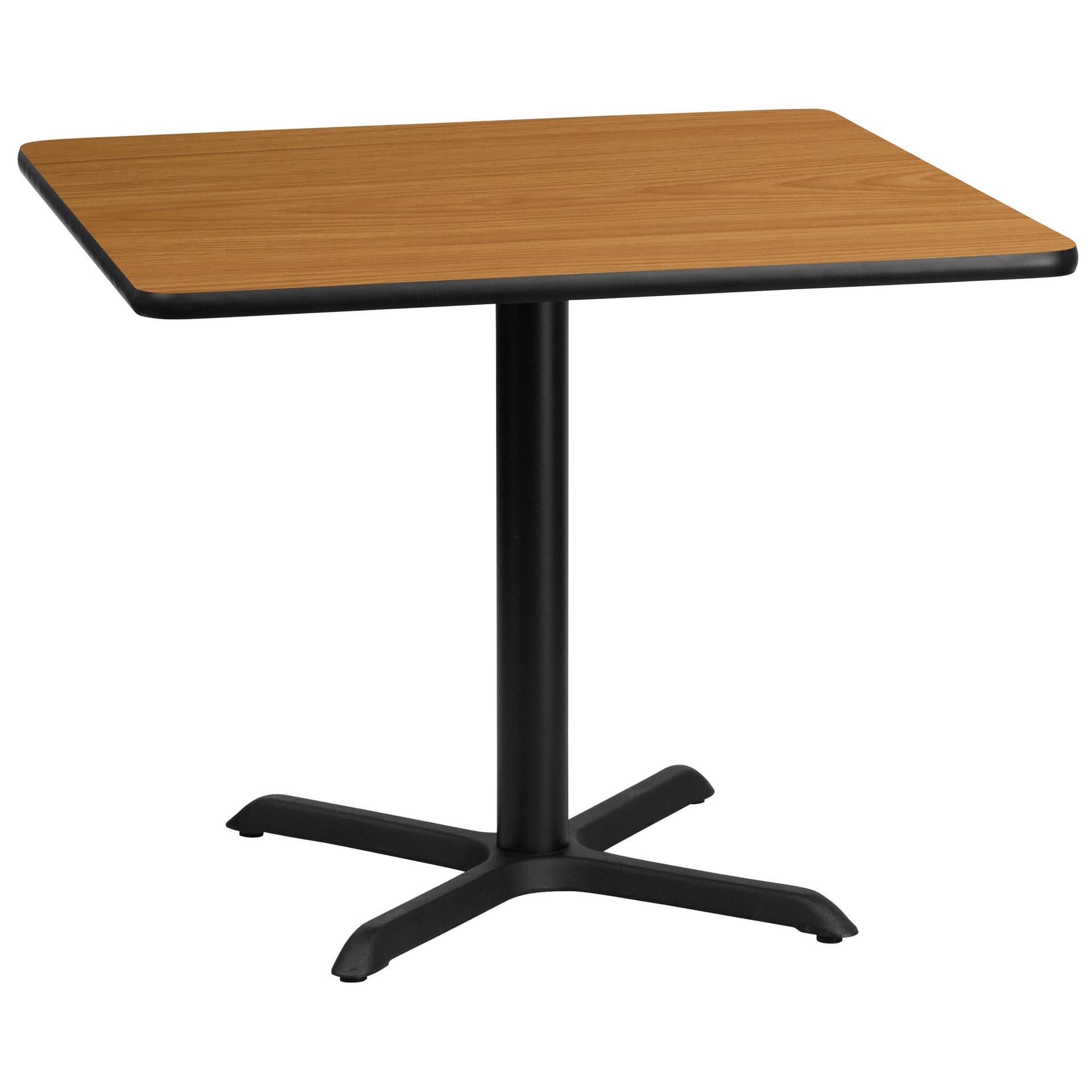 36" Square Natural Laminate Table Top with 30" x 30" Table Height Base