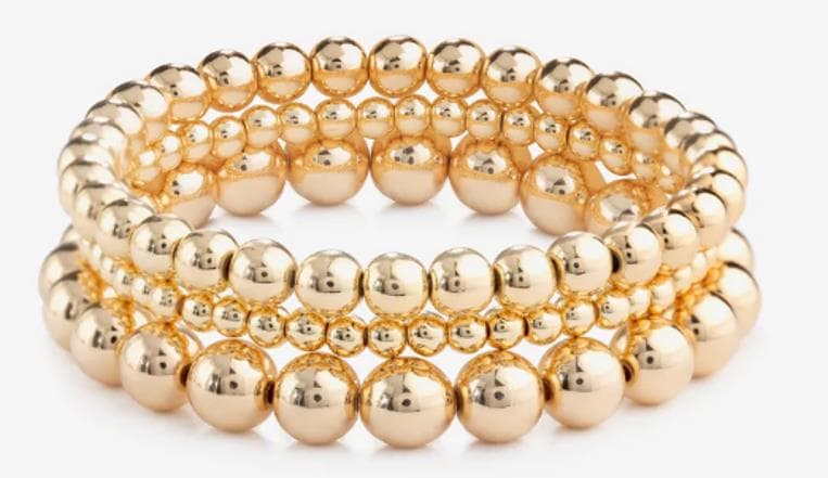 Set of 3 Gold Stretch Bracelets