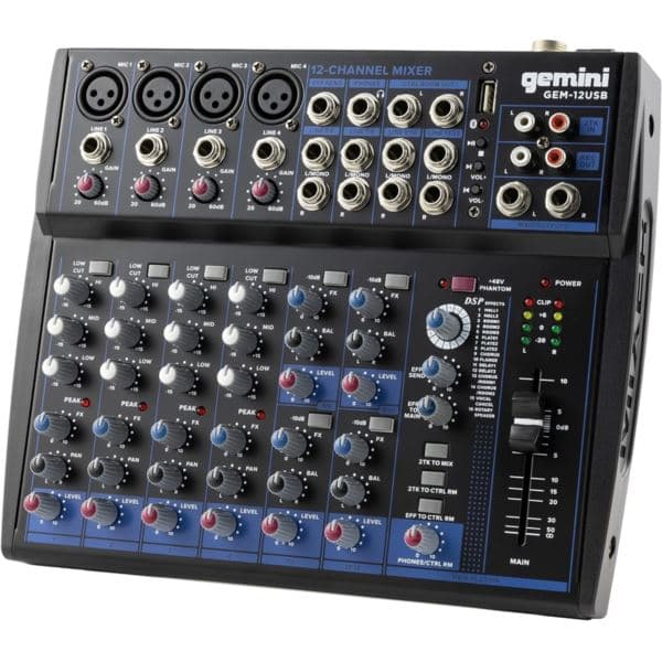 12-Channel BT Audio Mixer, USB Playback