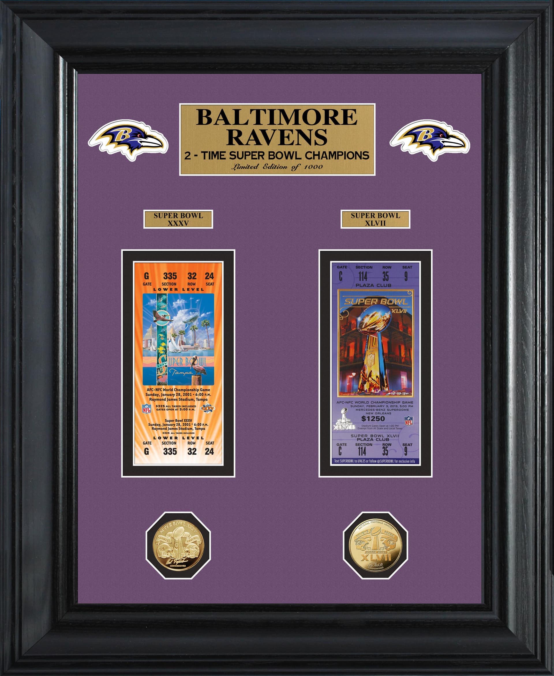 Baltimore Ravens SB Champions Deluxe Ticket Collection