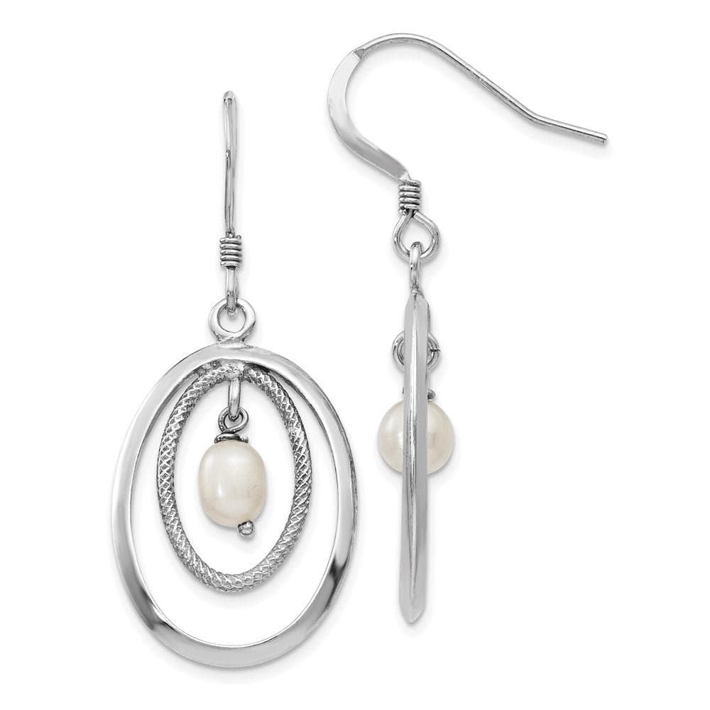 Sterling Silver Fresh Water Cultured Pearl Dangle Earrings