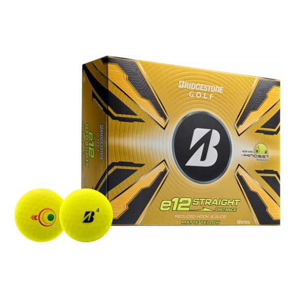 e12 Straight Golf Balls - Matte Yellow
