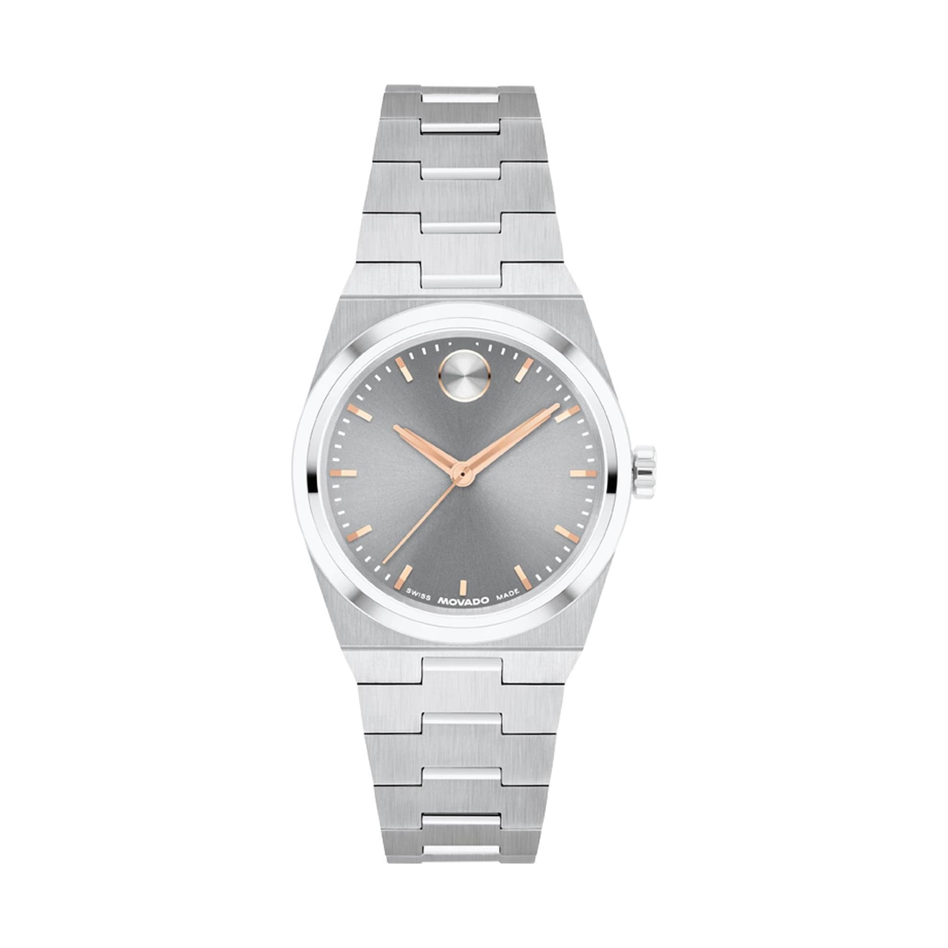 Ladies Bold Quest Mini Silver-Tone Stainless Steel Watch Gray Dial