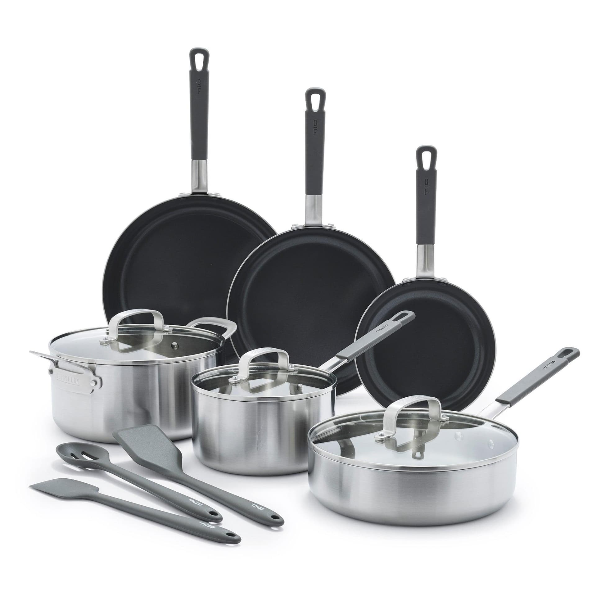 Stainless Steel PFAS-Free Nonstick 12pc Cookware Set