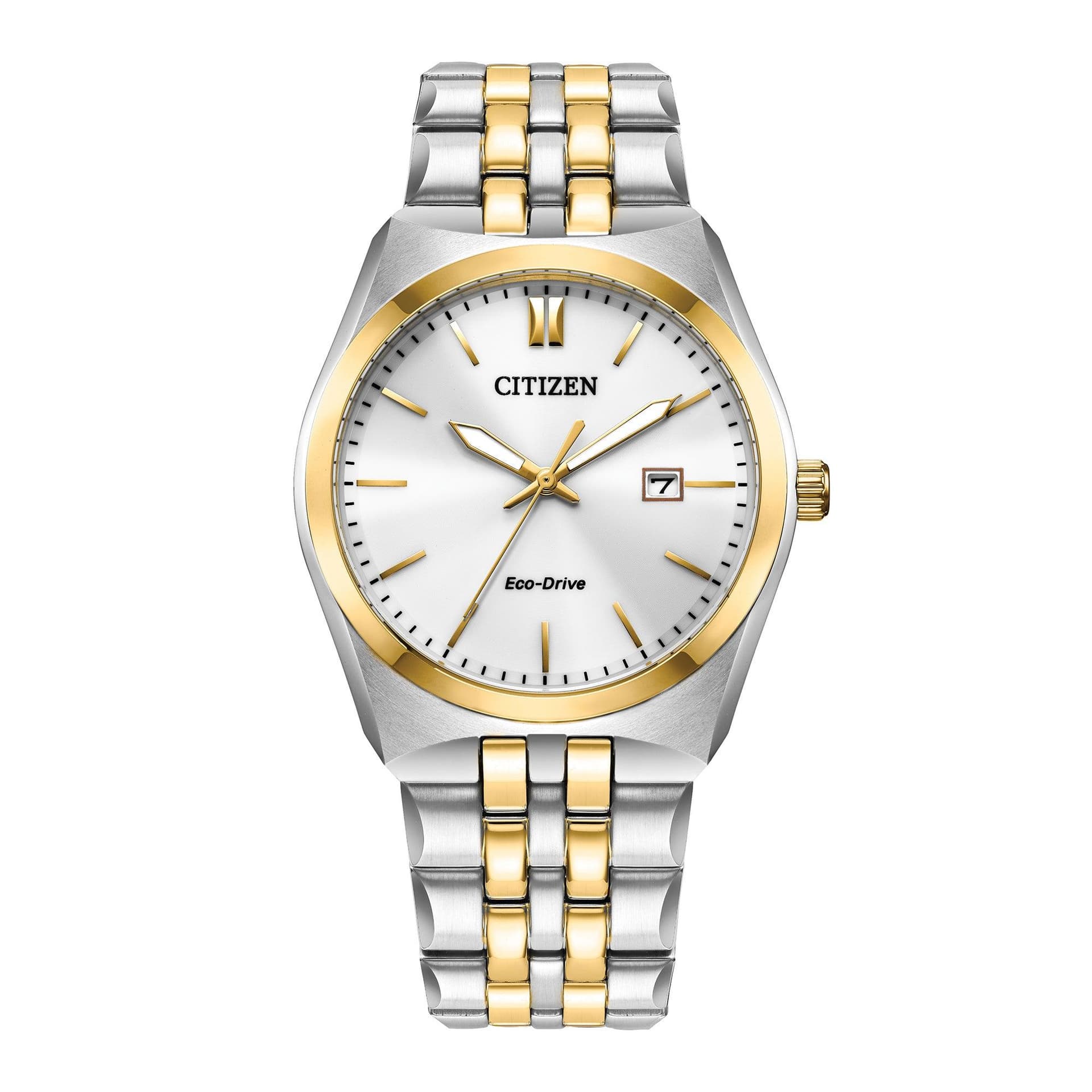 Mens Corso Eco-Drive Two-Tone Stainless Steel Watch White Dial