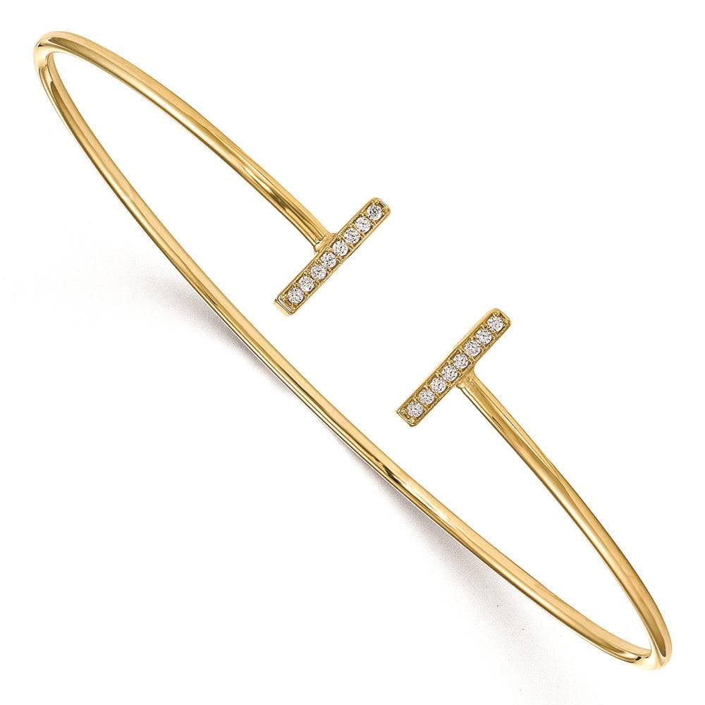 14ky Diamond Bar Bangle