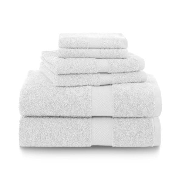 Ringspun 6pc Bath Towel Set Optical White