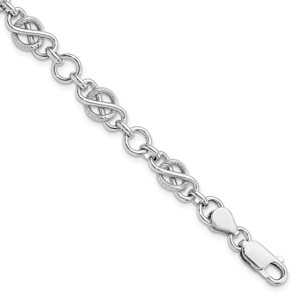 Sterling Silver Polished and Textured Bracelet