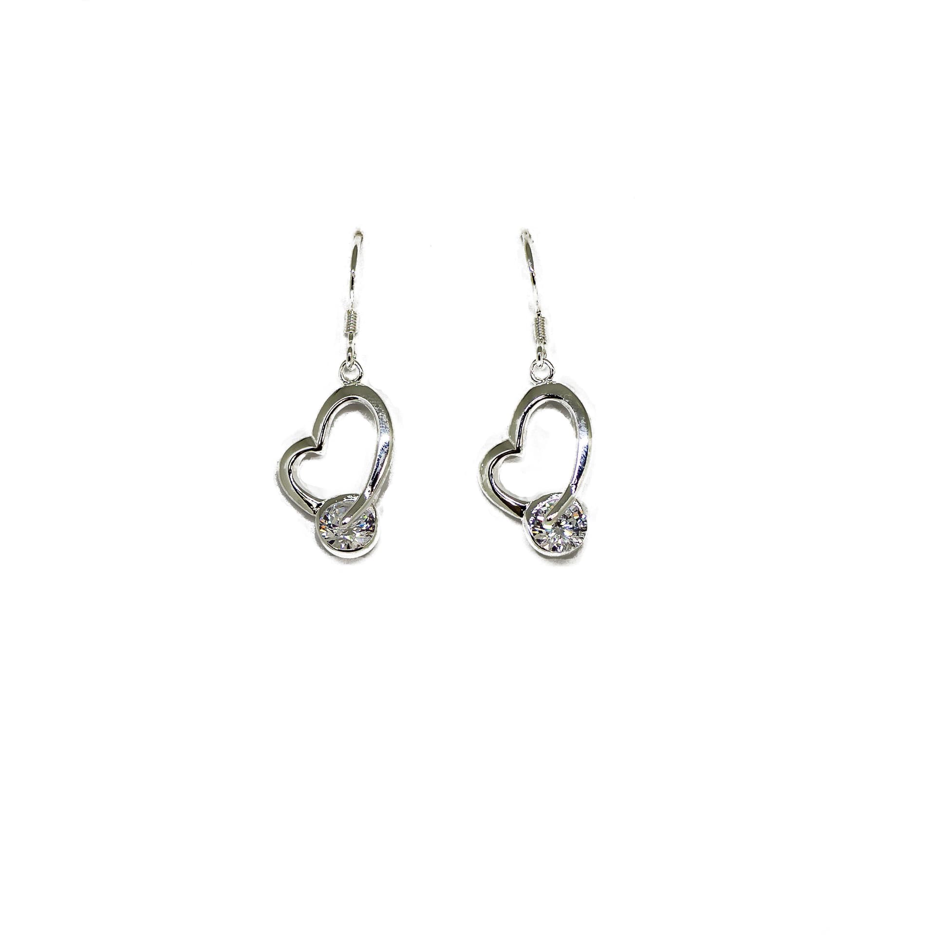 Sparkling Hearts Dangling Earrings