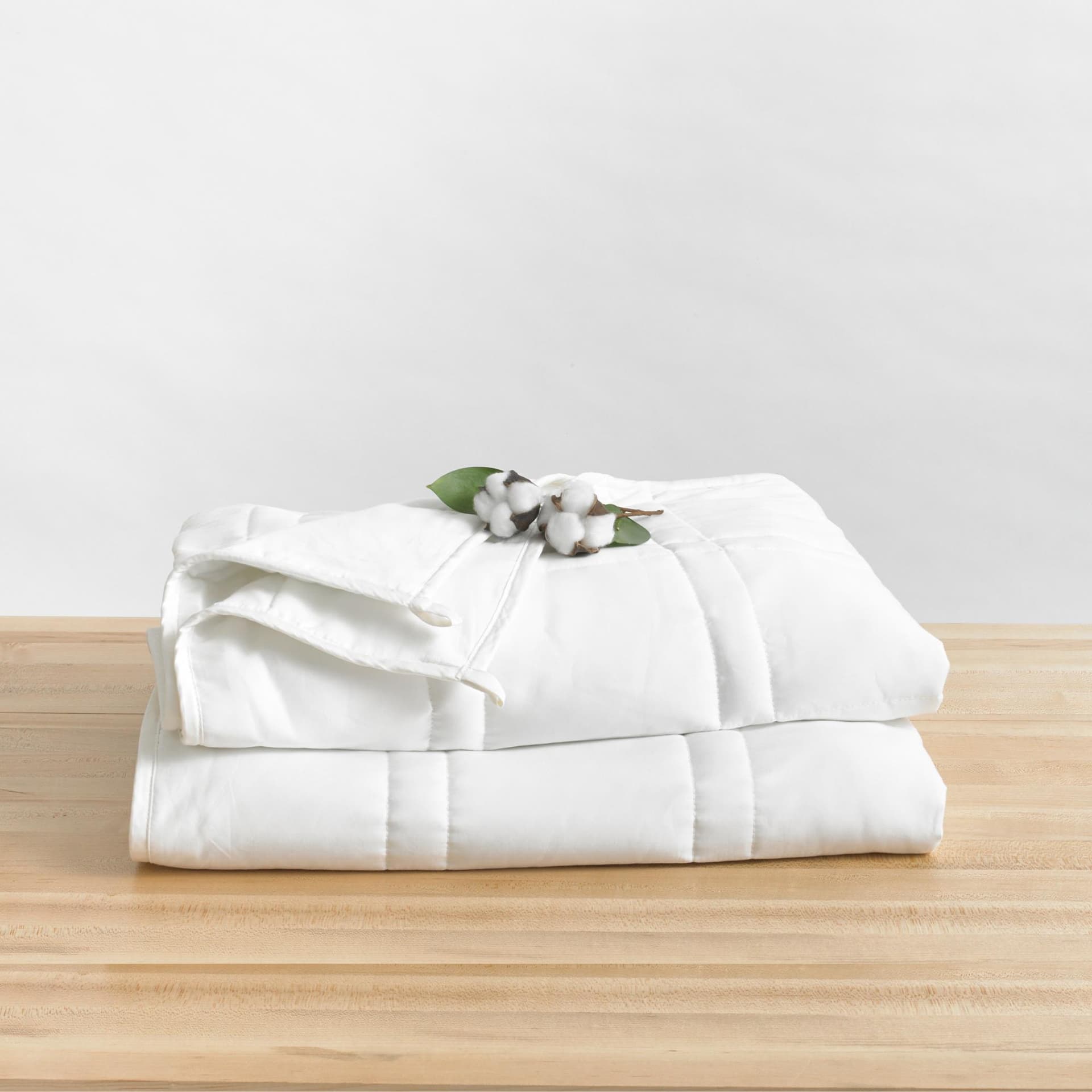 15lb Full/Queen Weighted Blanket Pebble White
