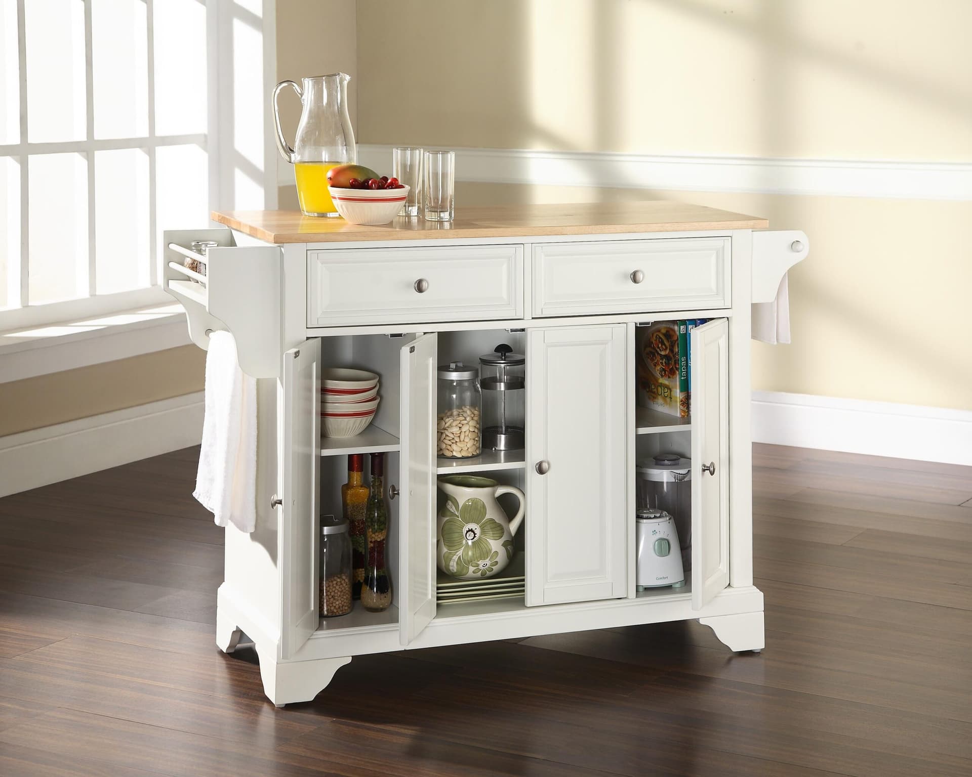 Lafayette Wood Top Full Size Kitchen Island/Cart